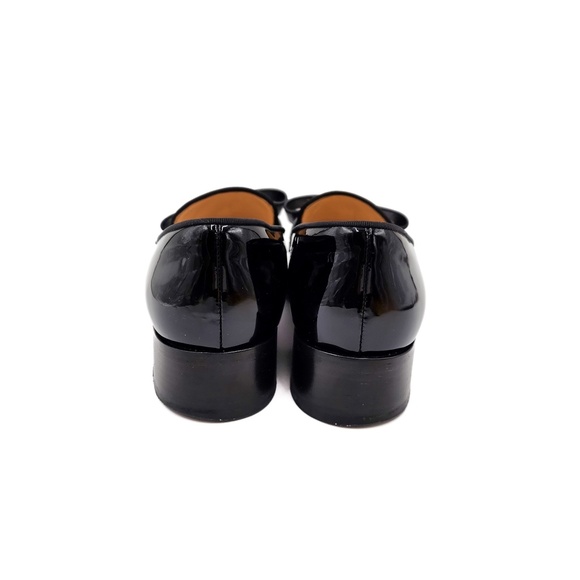 Christian Louboutin Black Patent Leather Calf Hair Bow Loafers Flats EU 38 - Picture 6 of 8